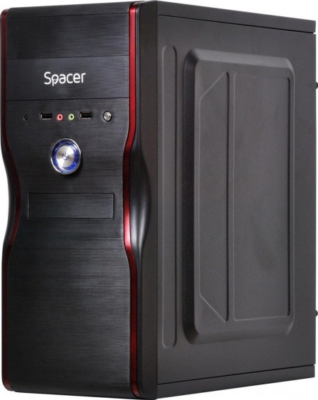 Carcasa Spacer, New Mercury, ventilor 12cm, HD audio, ATX Mid-Tower,sursa 500W Black - Img 11