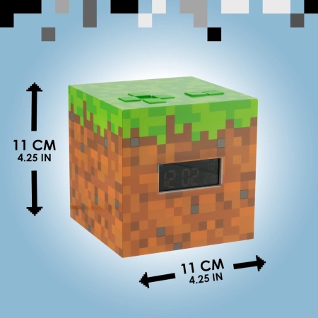 Ceas Deșteptător / Alarmă Paladone Minecraft cu Sunete Oficiale din Joc și Lumină de Noapte, Culoare Verde (Green) - Img 7