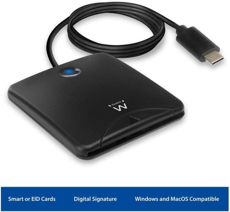 Cititor de Carduri de Identitate Electronice (CIE) și Smart Card Ewent EW1055, Conexiune USB-C, Format ID-1 cu Cip, Compatibil Windows și macOS, Certificat PC/SC și WHQL, Ideal pentru Semnătură Digitală - Img 2