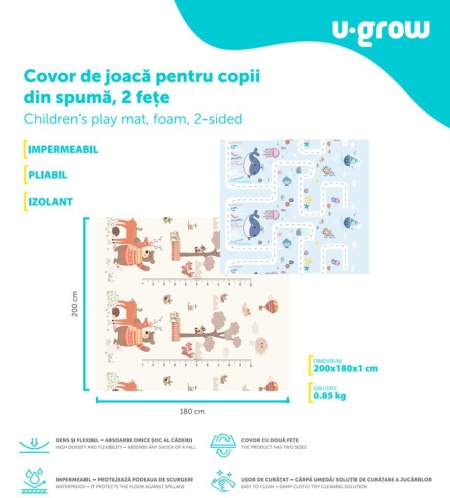 Covor de joaca pentru copii ,180*200*1cm - Img 3