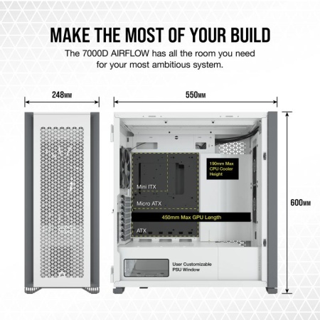 CR Case 7000D AIRFLOW Full-Tower White - Img 10