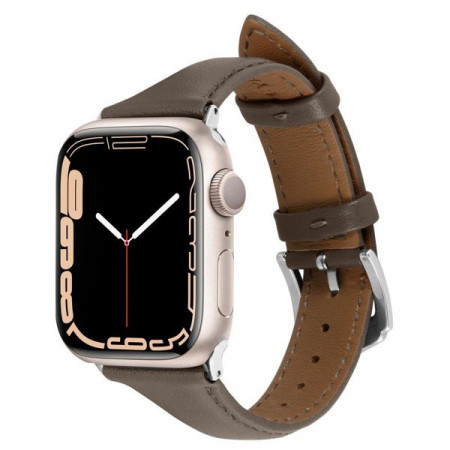 Curea ceas Spigen Cyrill Kajuk Apple Watch Leather Strap 4/5/6/7/8 / SE 40/41 mm khaki