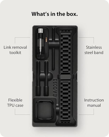 Curea de ceas Fullmosa compatibilă cu Apple Watch, 41 mm, 40 mm, 38 mm, curele metalice din oțel inoxidabil pentru SE, seria 9/8/7/6/5/4/3/2/1 pentru bărbați și femei, curele iWatch, negru - Img 5