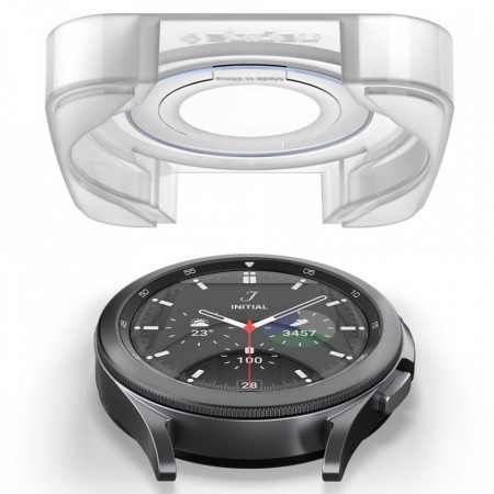 Folie Protectie cu sistem de montare SPIGEN GLASS.TR "EZ FIT" 2-PACK GALAXY WATCH 4 CLASSIC 42 MM - Img 4