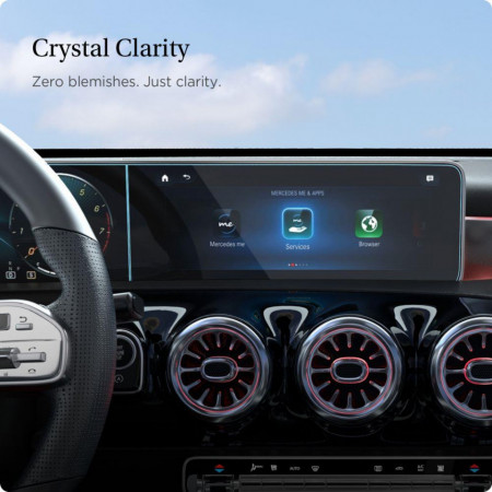 Folie protectie display cu aplicator pentru Mercedes A-CLASS 2020 / 2021, SPIGEN GLAS.TR ”EZ FIT” - Img 4