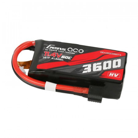 Gens ace 3600mAh 11.4V 3S1P 60C Baterie Lipo de inalta tensiune cu mufa XT60/T - Img 2