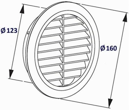 Grilă de Ventilație Rotundă din Plastic cu Protecție Împotriva Insectelor, Diametru 125 mm, Alb - Img 3