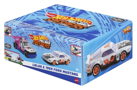 HOT WHEELS SET 2 MASINUTE METALICE PULL BACK LOLUX SI 1969 FORD MUSTANG 1:43 - Img 2