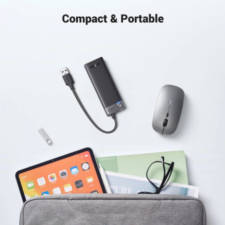 HUB Ugreen CM653 cu 4 porturi USB-A si cablu de alimentare USB-A - negru - Img 2