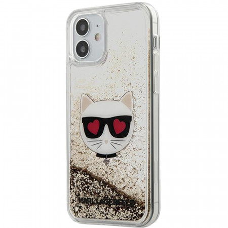 Husa Capac Spate Liquid Glitter Choupette Auriu APPLE Iphone 12 mini
