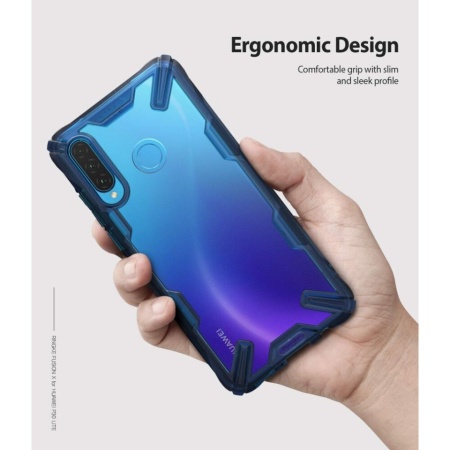 Husa Huawei P30 Lite - Ringke Fusion-X Albastru - Img 2