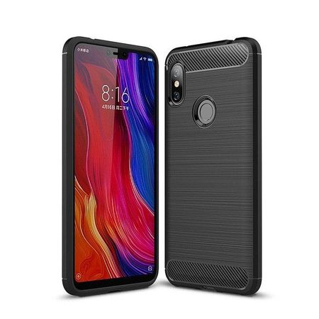 Husa telefon TPU model carbon , Gema Mixt pentru Xiaomi Redmi Note 6 Pro , negru