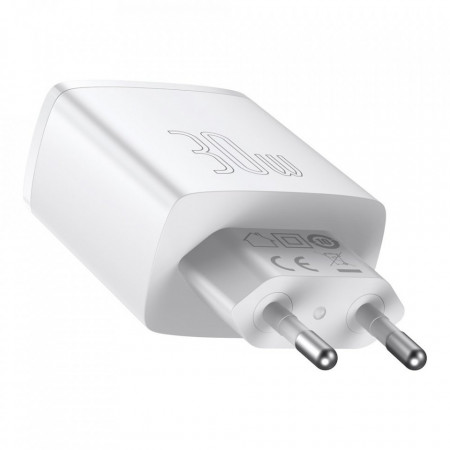 Incarcator rapid Baseus Compact USB tip C / 2x USB 30W 3A Power Delivery Quick Charge alb (CCXJ-E02) - Img 8