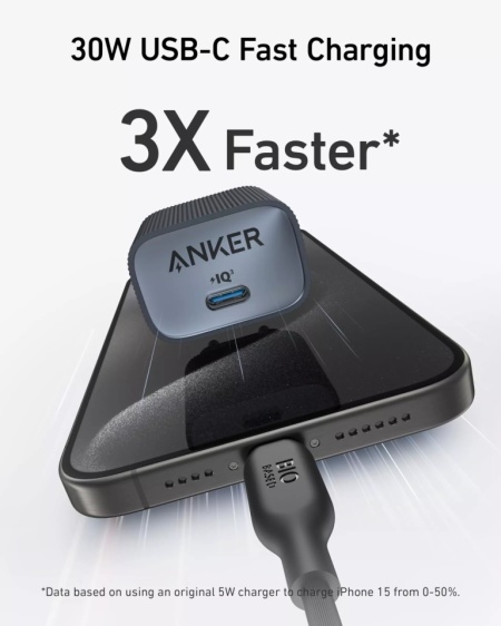 Incarcator retea Anker Nano 4 30W USB-C PowerIQ 3.0 PPS Negru - Img 3