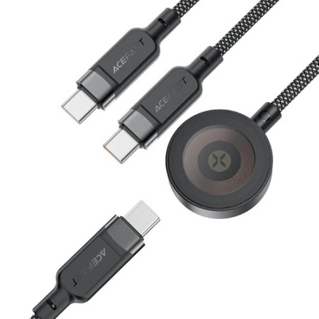 Incarcator Wireless Acefast 4in1 pentru Apple Watch Series, USB-C, Negru - Img 2