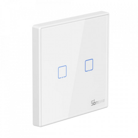 Intrerupator dublu cu touch Sonoff T2EU2C, RF, Control de pe telefonul mobil - Img 2