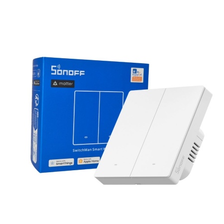 Întrerupător inteligent de perete SONOFF SwitchMan M5 Wi-Fi / Matter, cu 2 canale, versiune independentă, alb (M5-2C-86W) - Img 4