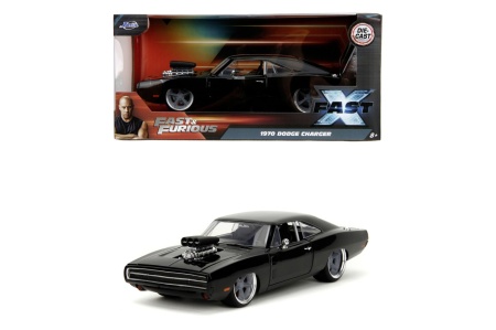 JADA FAST AND FURIOUS MASINUTA METALICA DODGE CHARGER 1970 NEGRU SCARA 1 LA 24 - Img 3