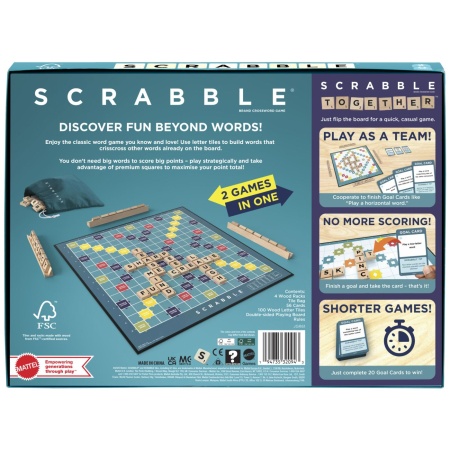 JOC SCRABBLE 2 IN 1 DIN LEMN IN LIMBA ENGLEZA - Img 3