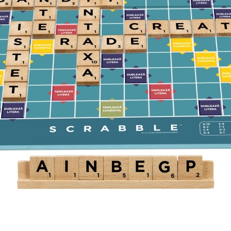 JOC SCRABBLE 2 IN 1 DIN LEMN IN LIMBA ROMANA - Img 2