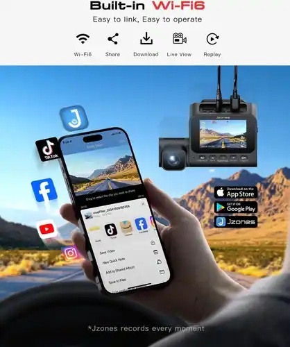 Jzones 4K Ultra HD STARVIS 2 Triple Camera, MicroSD 64Gb - Img 6