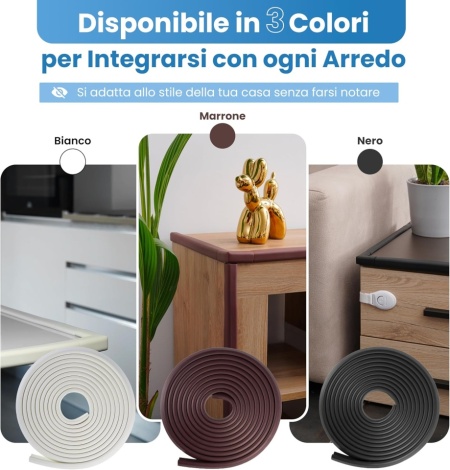 Kit Complet de Protecție pentru Copii , Rolă 6.4 Metri Bandă din Cauciuc cu Spumă Activă (Grosime 7 mm), 8 Protecții Colțuri, 4 Sisteme Siguranță Sertare și 1 Opritor Ușă, Alb - Img 4