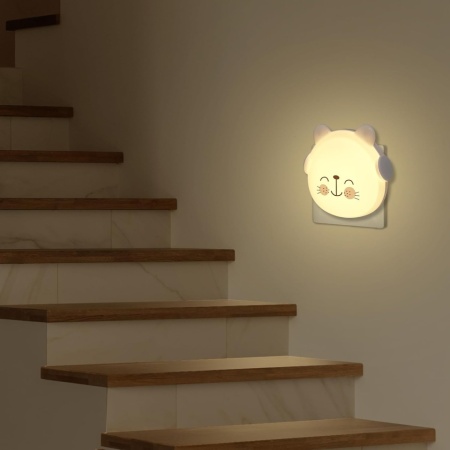 Lampă de Veghe LED pentru Priză cu Senzor Crepuscular – Model Pisică, Lumină de Companie pentru Camera Copilului și Dormitor [Clasa Energetică F] - Img 4