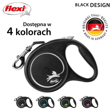 Lesa pentru caini, Flexi, Retractabil, Pana la 50 kg, L, 5 metri, Negru - Img 3