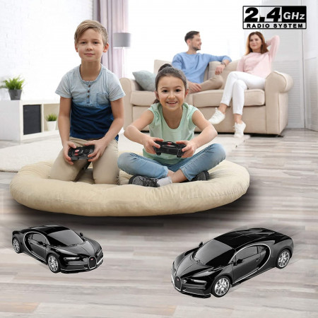 MASINA CU TELECOMANDA BUGATTI CHIRON NEGRU CU SCARA 1 LA 24 - Img 3