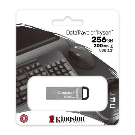 Memorie externa Kingston DataTraveler Keyson 256GB USB 3.2 Silver - Img 3
