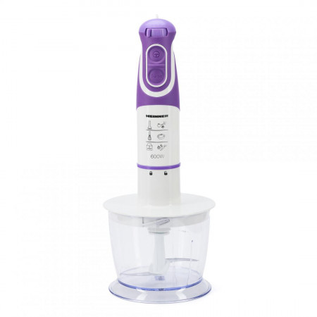 Mixer vertical Heinner Charm, 600W, 5 viteze, functie Turbo, tel, tocator, Alb/Mov - Img 2