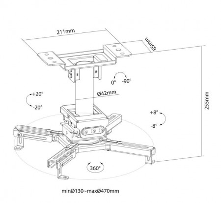 NM Projector Ceiling Mount 25cm - Img 5