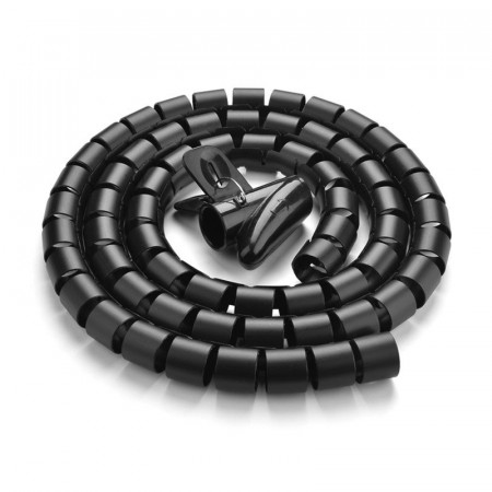 Organizator de cablu Ugreen tubular spiralat 1,5m - negru