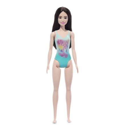PAPUSA BARBIE BRUNETA CU COSTUM DE BAIE ALBASTRU - Img 2