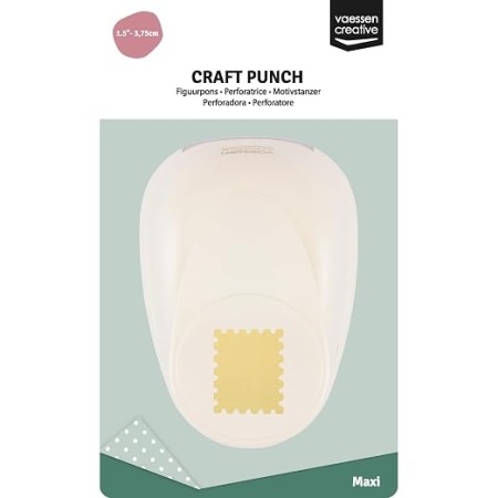 Perforator hârtie decorativ Vaessen Creative, model Timbru Poștal, dimensiune decupaj 2.9 x 2.5 cm, pentru scrapbooking, felicitări și proiecte creative DIY - Img 3