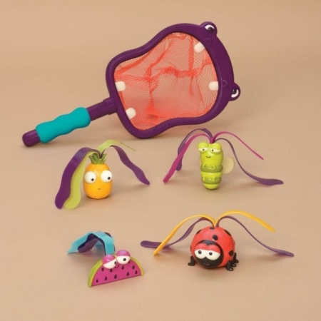 Plasa de pescuit cu 4 jucarii de baie Hipopotam BToys - Img 2