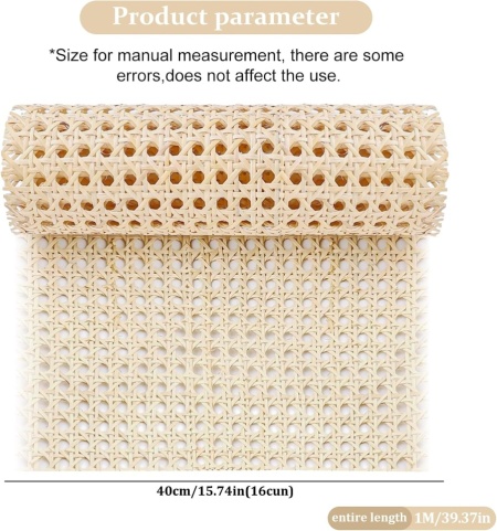 Plasă Ratan Sintetic Împletitură Vieneză (Rattan Webbing) 40 x 100 cm, Rezistentă la Apă din Polietilenă (PE), Model Fagure pentru Recondiționare Scaune, Mobilier și Proiecte DIY - Img 5