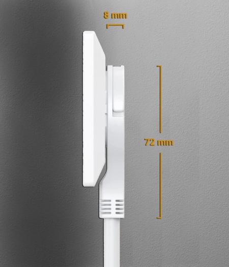Prelungitor Electric Schuko MutecPower 3 m, Ștecher Extra-Plat Înclinat la 90°, Contact de Protecție cu Împământare, 16A 250V 3500W, H05VV-F 3G1.5, Alb - Img 2