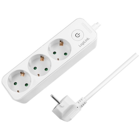 PRELUNGITOR LOGILINK, Schuko x 3, cablu 3G 1.5mm2, 230 V/16 A, 50 Hz, max. 3600 W, buton intrerupator iluminat, IP20, 1.5m, alb "LPS244" - Img 6