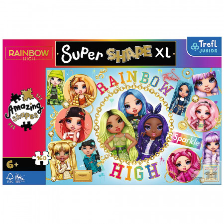 PUZZLE TREFL PRIMO SUPER SHAPE XXL 160 RAINBOW HIGH PRIETENELE COLORATE - Img 3
