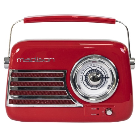 RADIO FM PORTABIL NOSTALGIA 15W CU FUNCTIE BLUETOOTH/AUX - ROSU - Img 3