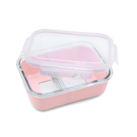 RECIPIENT STICLA 740ML CU HUSA ANTIDERAPANTA SILICON MELII ROZ - Img 2