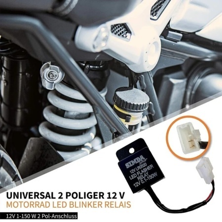 Releu semnalizare LED moto 12V cu 2 pini, releu electronic independent de sarcina, rezolva clipirea rapida (hyper flash) pentru motociclete, scutere si ATV - Img 3