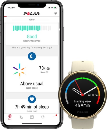 RESIGILAT - Smartwatch model Ignite 2, POLAR, Otel inoxidabil/Siliciu, 1.2'', 240x240 pixeli, Android/iOS, Bluetooth, GPS, Crem - Img 8