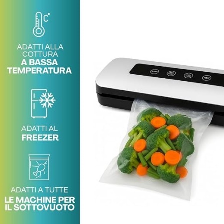 Set 100 pungi gofrate Typec pentru vidat alimente, grosime 105 microni, 15 x 25 cm, compatibile cu aparate de vidat externe - Img 5