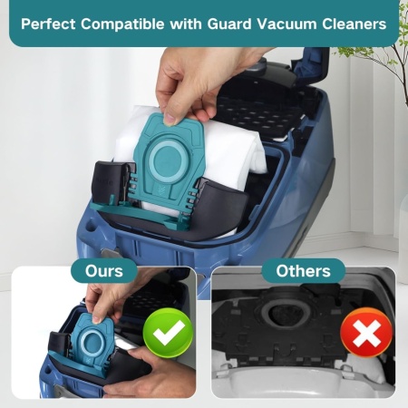 Set 12 Saci de Praf Tip TU 3D Compatibili Miele Guard L1 și S1 + 4 Filtre Evacuare AirClean, Capacitate 4.5L, Filtrare Avansată în 5 Straturi, Albastru/Verde - Img 5