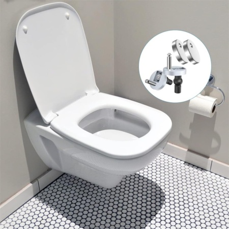 Set 2 Balamale și Șuruburi de Fixare Superioară pentru Capac WC, Sistem de Prindere prin Înfiletare Rapidă (Top Fix) cu Dopuri Expandabile din Cauciuc și Șuruburi din Oțel Inoxidabil, Compatibilitate Universală pentru Găuri de 14–16 mm - Img 6