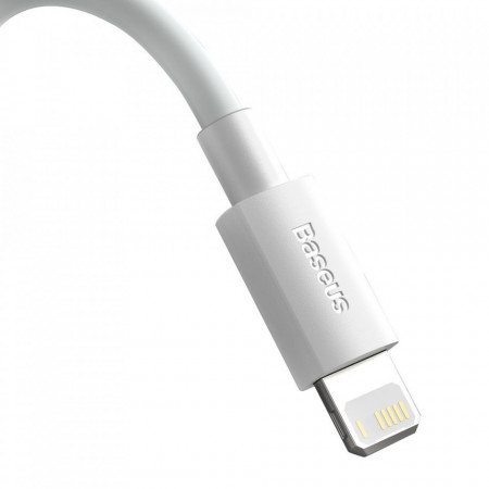 Set 2 cabluri telefon Baseus USB - Lightning fast charging Power Delivery 1,5 m white (TZCALZJ-02) - Img 2