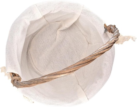 Set 2 Coșuri din Răchită Împletită Ideen mit Herz, Căptușeală Textilă Detașabilă cu Dantelă Croșetată, Mânere Mobile, Stil Shabby Chic / Vintage - Img 5
