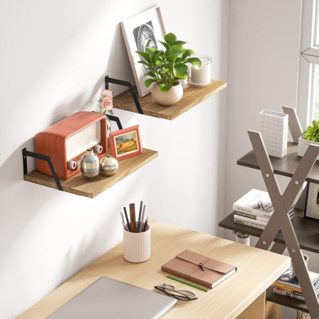 Set 2 Rafturi de Perete Extra Adânci (42 x 30 cm) Typec Home din Lemn și Oțel, Stil Vintage Carbonizat, Capacitate de Încărcare 18 kg, Etajere Suspendate pentru Organizare și Decor - Img 5